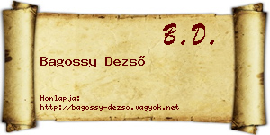 Bagossy Dezső névjegykártya