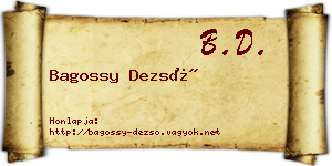Bagossy Dezső névjegykártya