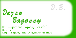 dezso bagossy business card